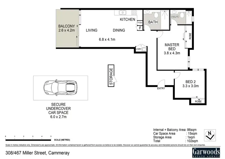 Floorplan of Homely apartment listing, 308/467 Miller Street, Cammeray NSW 2062
