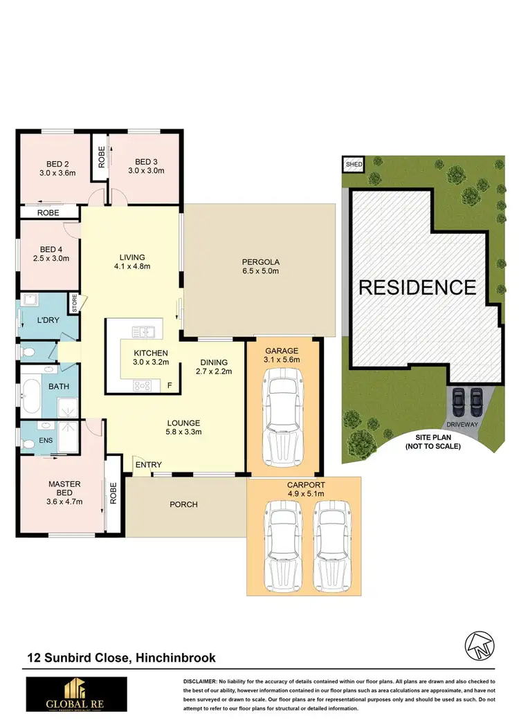 Floorplan of Homely house listing, 12 Sunbird Close, Hinchinbrook NSW 2168