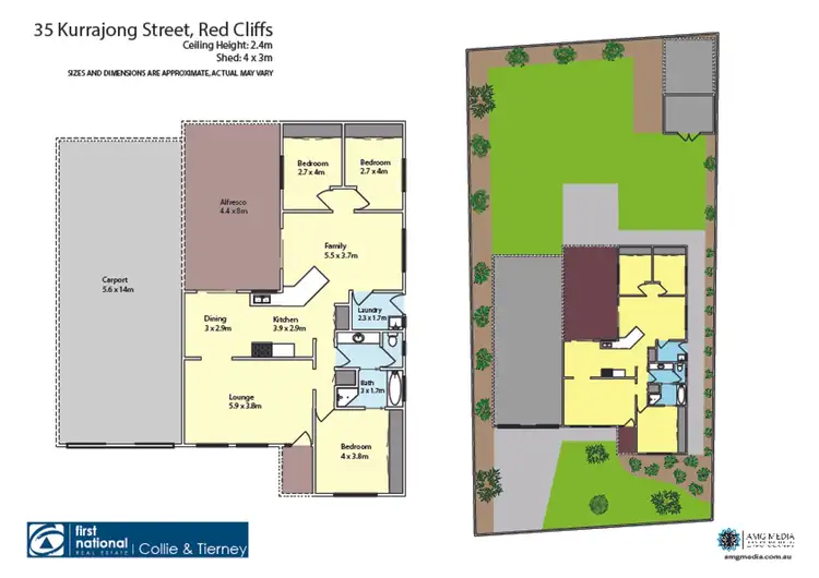Floorplan of Homely house listing, 35 Kurrajong Street, Red Cliffs VIC 3496