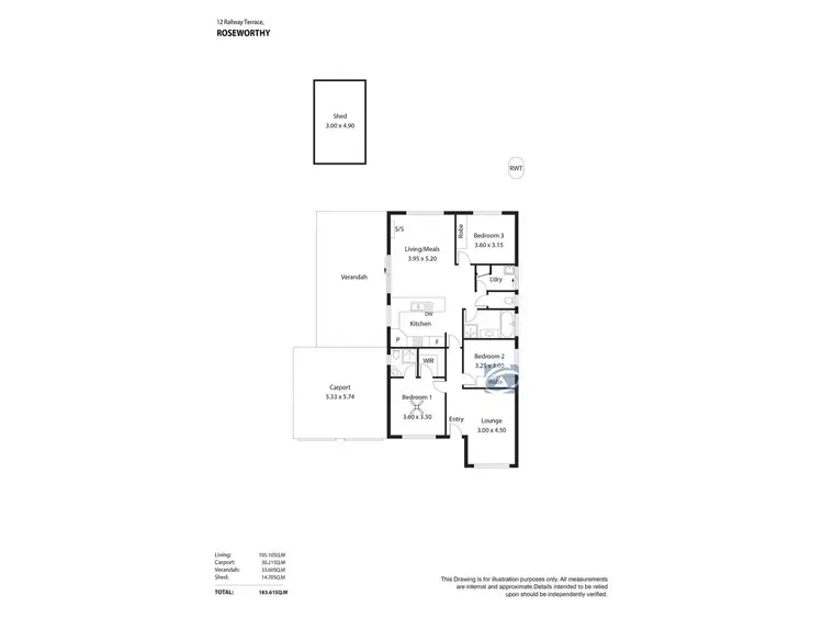 Floorplan of Homely house listing, 12 Railway Terrace, Roseworthy SA 5371