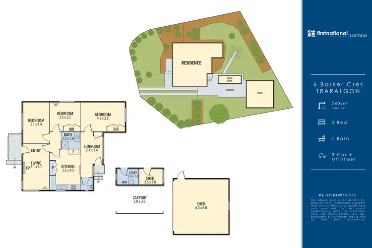 Floorplan of Homely house listing, 6 Barker Cres, Traralgon VIC 3844