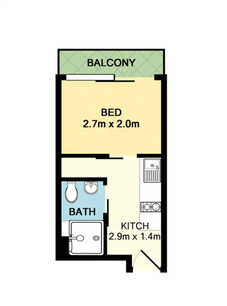 Floorplan of Homely studio listing, 111/32-34 St Edmonds Road, Prahran VIC 3181
