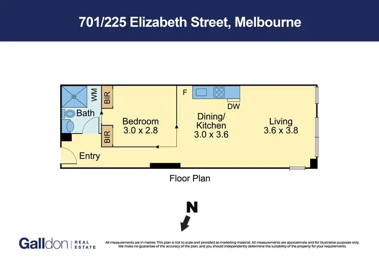 Floorplan of Homely apartment listing, 701/225 Elizabeth Street, Melbourne VIC 3000