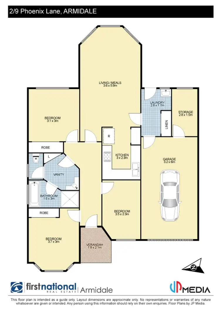 Floorplan of Homely townhouse listing, 2/9 Phoenix Lane, Armidale NSW 2350