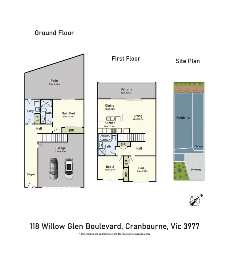 Floorplan of Homely townhouse listing, 118 Willow Glen Boulevard, Cranbourne VIC 3977