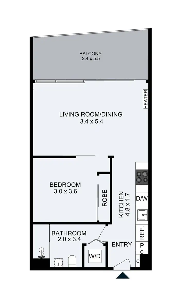 Floorplan of Homely apartment listing, 980/815 Bourke Street, Docklands VIC 3008