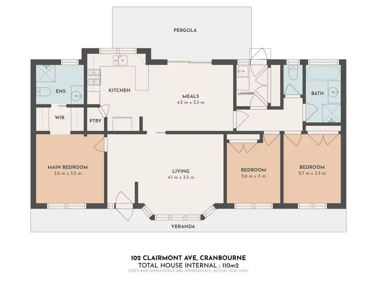 Floorplan of Homely house listing, 102 Clairmont Avenue, Cranbourne VIC 3977