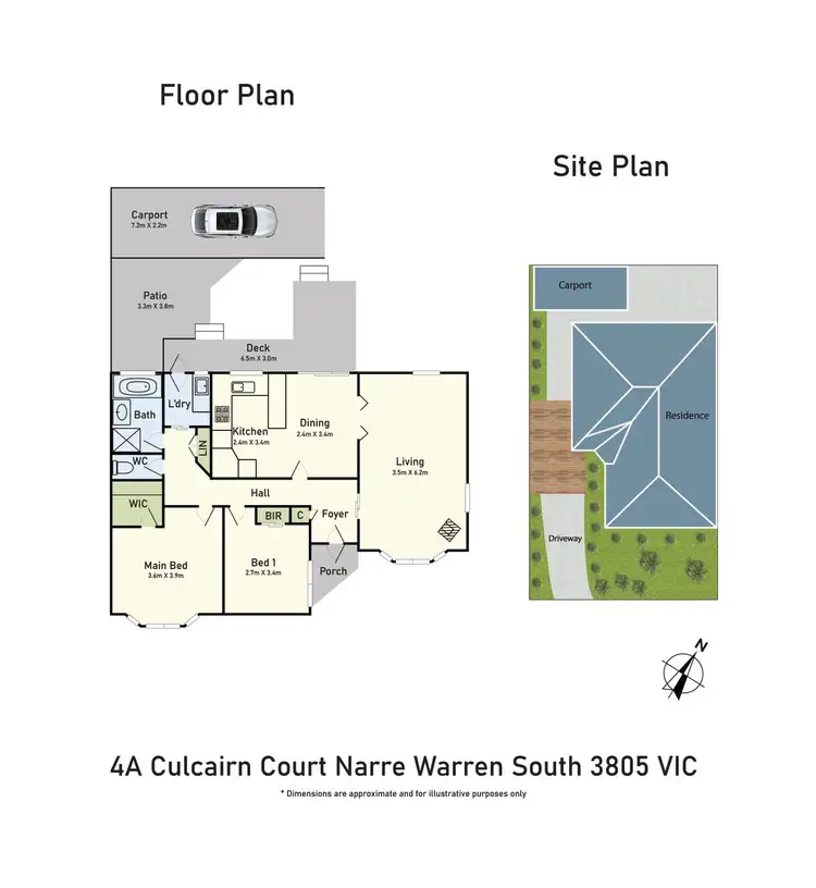 Floorplan of Homely unit listing, 1/4 Culcairn Court, Narre Warren South VIC 3805