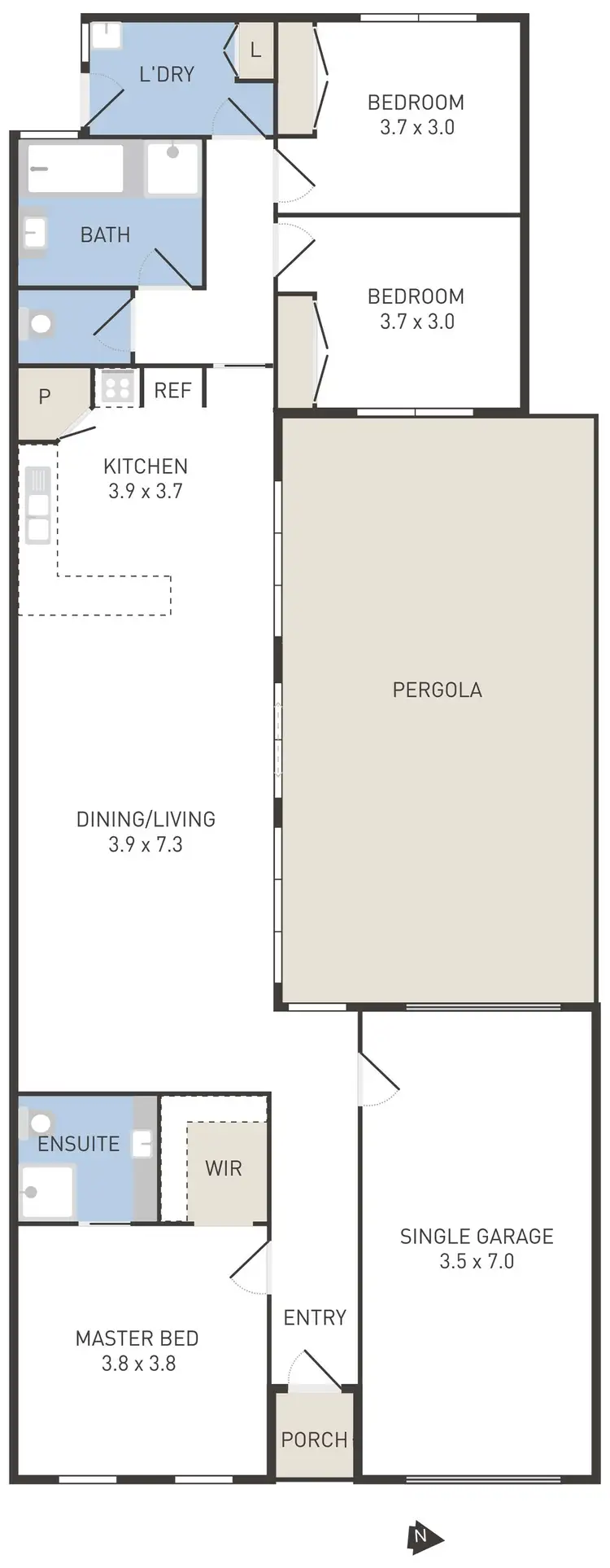 Floorplan of Homely house listing, 66 Gresham Way, Sunshine West VIC 3020