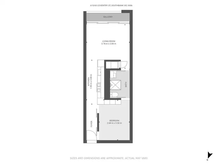 Floorplan of Homely apartment listing, 615/65 Coventry Street, Southbank VIC 3006