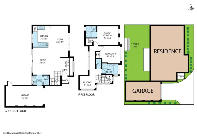 Floorplan of Homely unit listing, 2/40 Glenbervie Road, Strathmore VIC 3041