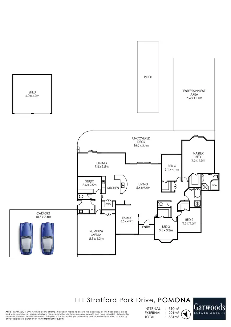 Floorplan of Homely house listing, 111 Stratford Park Drive, Pomona QLD 4568