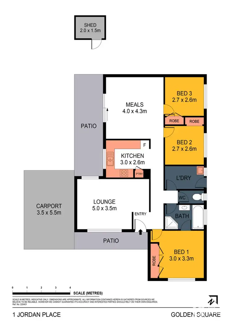 Floorplan of Homely house listing, 1 Jorben Place, Golden Square VIC 3555