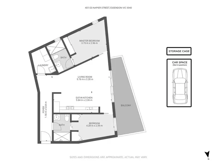 Floorplan of Homely apartment listing, 407/20 Napier Street, Essendon VIC 3040
