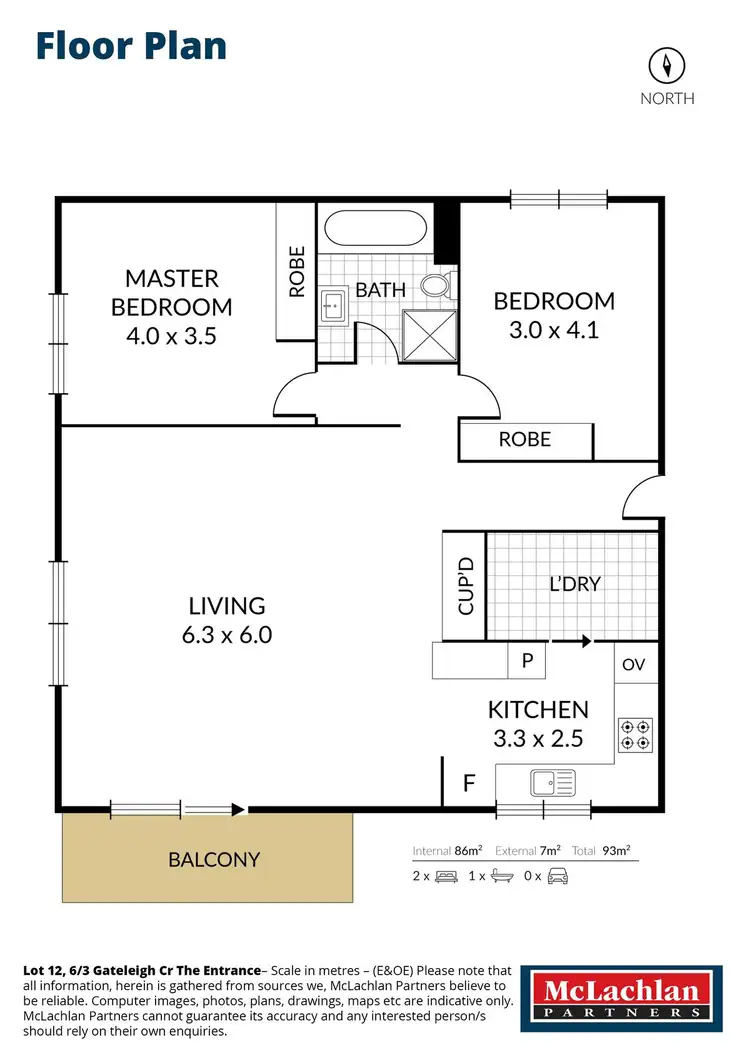 Floorplan of Homely unit listing, Lot 12, 6/3 Gateleigh Crescent, The Entrance NSW 2261