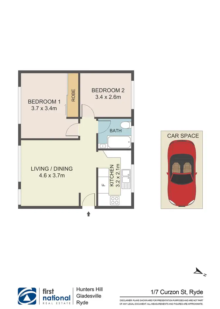 Floorplan of Homely apartment listing, 1/7 Curzon Street, Ryde NSW 2112