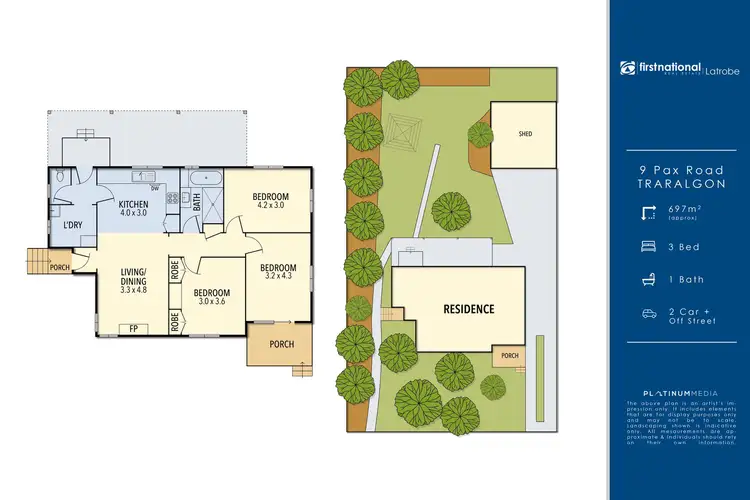 Floorplan of Homely house listing, 9 Pax Road, Traralgon VIC 3844