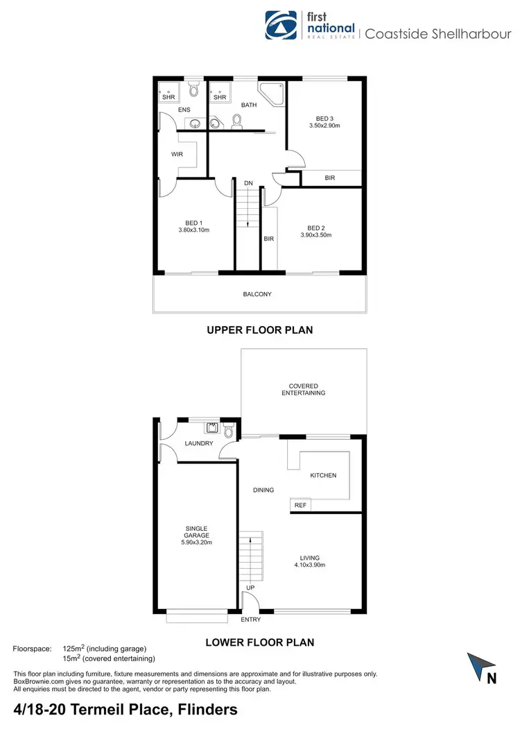 Floorplan of Homely townhouse listing, 4/18-20 Termeil Place, Flinders NSW 2529