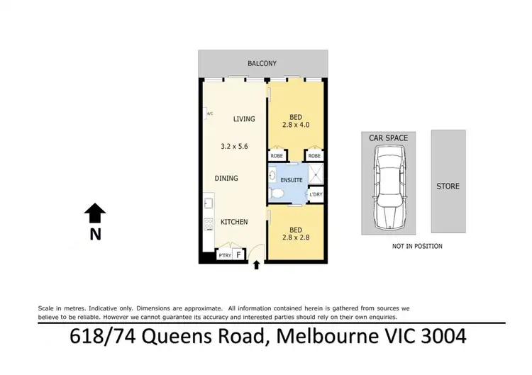 Floorplan of Homely apartment listing, 618/74 Queens Road, Melbourne VIC 3004