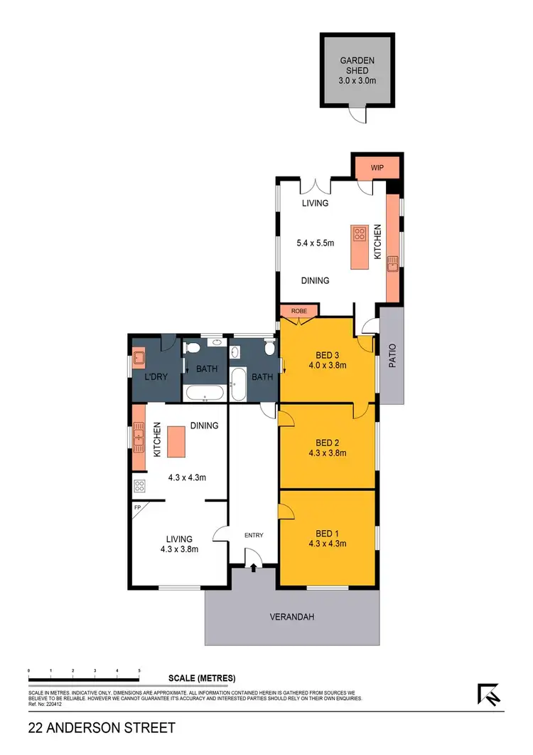 Floorplan of Homely house listing, 22 Anderson Street, North Bendigo VIC 3550