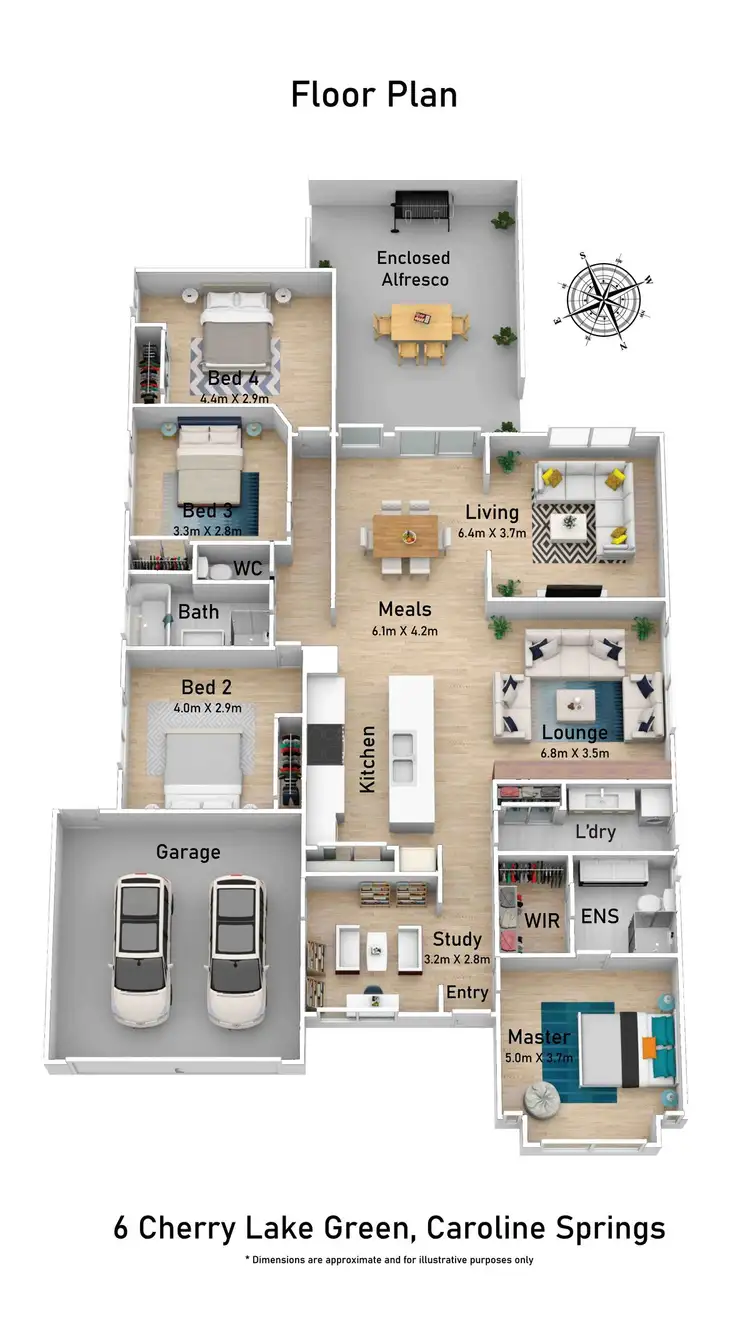 Floorplan of Homely house listing, 6 Cherry Lake Green, Caroline Springs VIC 3023