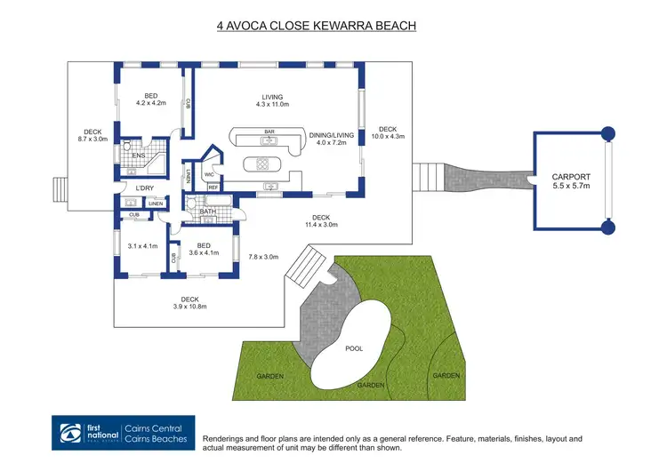 Floorplan of Homely house listing, 4 Avoca Close, Kewarra Beach QLD 4879