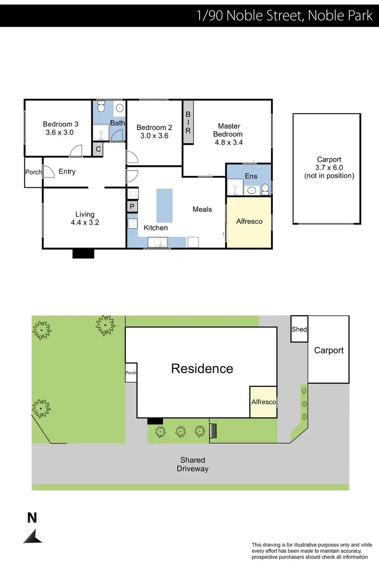 Floorplan of Homely unit listing, 1/90 Noble Street, Noble Park VIC 3174