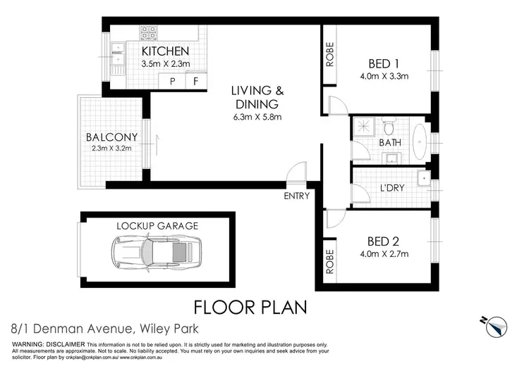 Floorplan of Homely unit listing, 8/1-3 Denman Avenue, Wiley Park NSW 2195