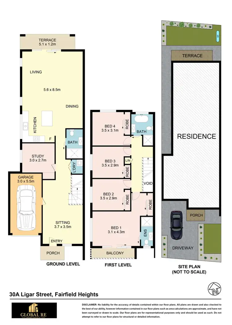 Floorplan of Homely semi-detached listing, 30A Ligar Street, Fairfield Heights NSW 2165