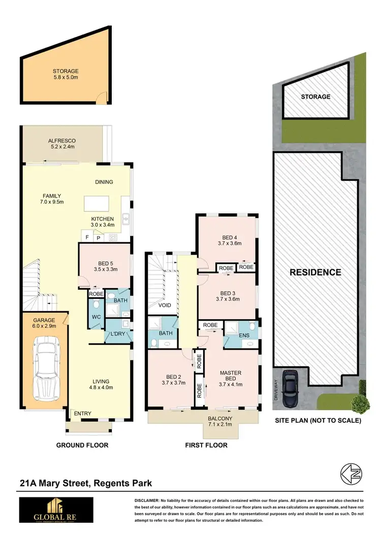 Floorplan of Homely semi-detached listing, 21A Mary St, Regents Park NSW 2143