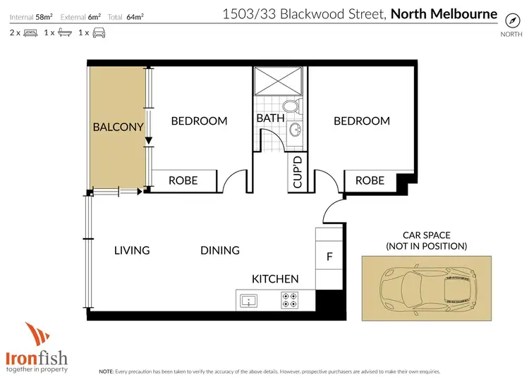 Floorplan of Homely apartment listing, 1503/33 Blackwood Street, North Melbourne VIC 3051