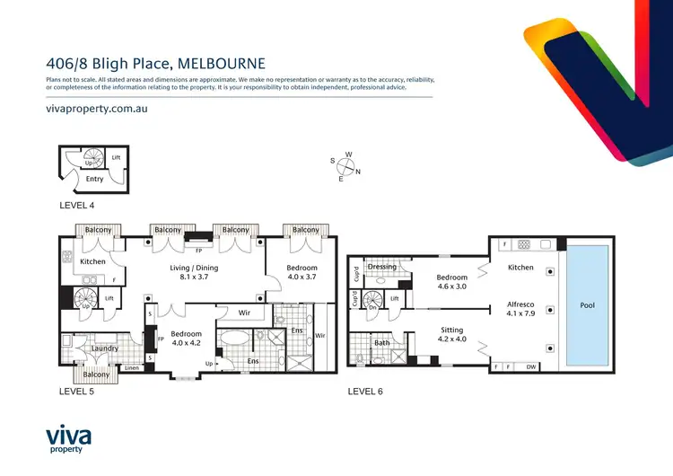 Floorplan of Homely apartment listing, 406/8 Bligh Place, Melbourne VIC 3000