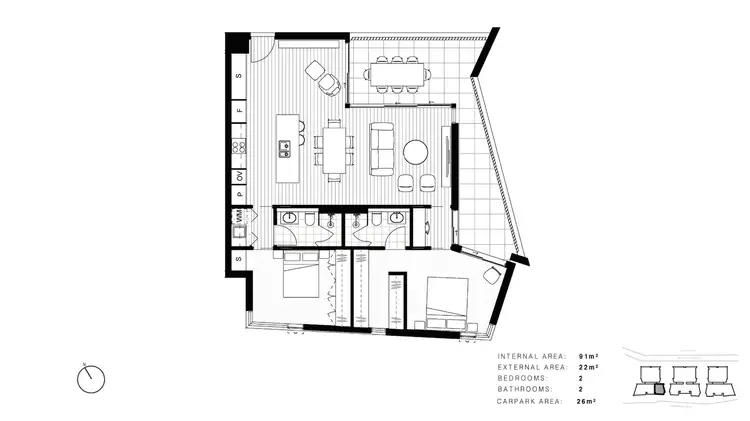 Floorplan of Homely apartment listing, 602/45 Honeysuckle Drive, Newcastle NSW 2300