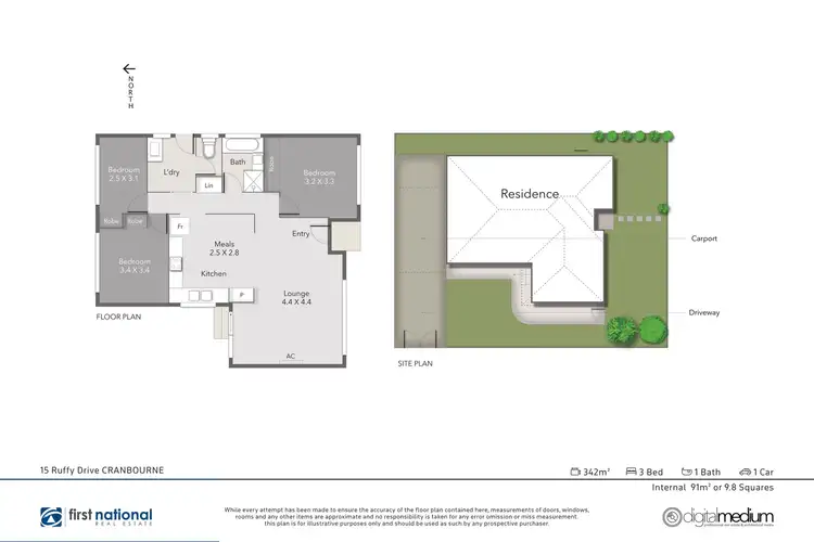 Floorplan of Homely house listing, 15 Ruffy Drive, Cranbourne VIC 3977