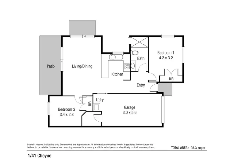 Floorplan of Homely unit listing, 1/41 Cheyne Street, Pimlico QLD 4812