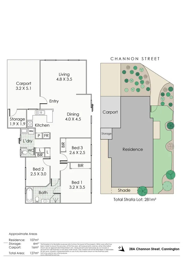 Floorplan of Homely semi-detached listing, 28A Channon Street, Cannington WA 6107