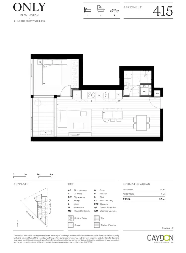 Floorplan of Homely apartment listing, 415/1 Ascot Vale Road, Flemington VIC 3031
