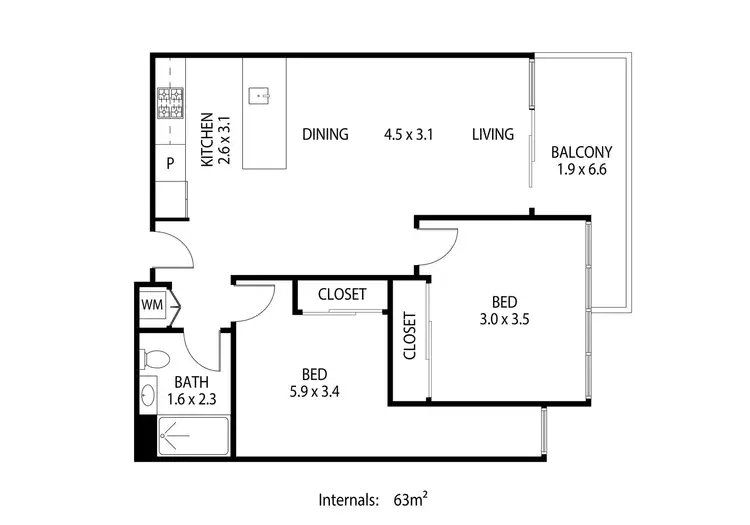 Floorplan of Homely apartment listing, 310/140 Dudley Street, West Melbourne VIC 3003