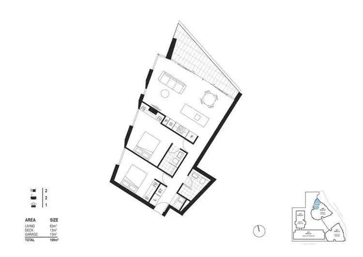 Floorplan of Homely apartment listing, 804/466 King Street, Newcastle NSW 2300
