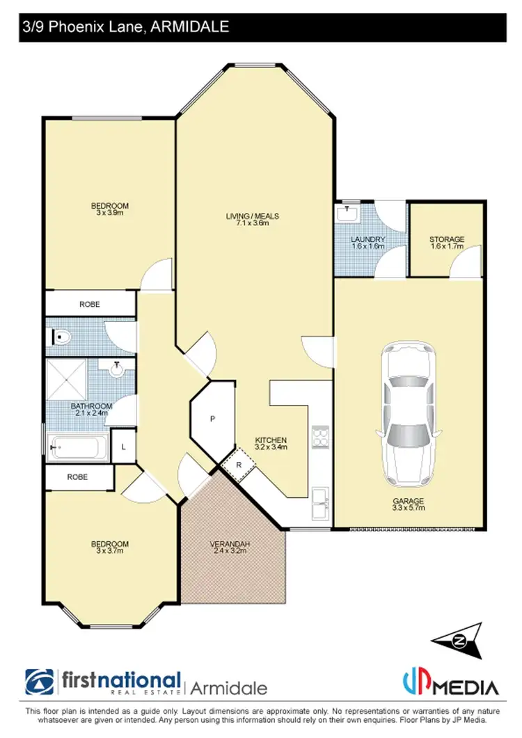 Floorplan of Homely unit listing, 3/9 Phoenix Lane, Armidale NSW 2350
