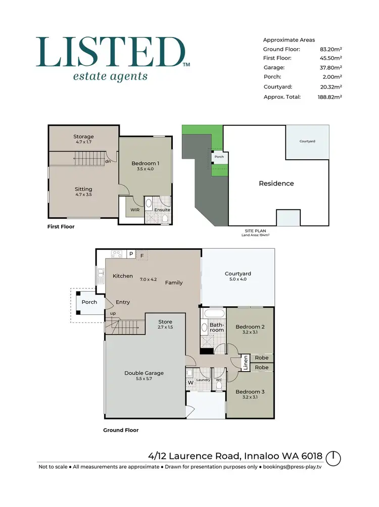 Floorplan of Homely townhouse listing, 4/12 Laurence Road, Innaloo WA 6018