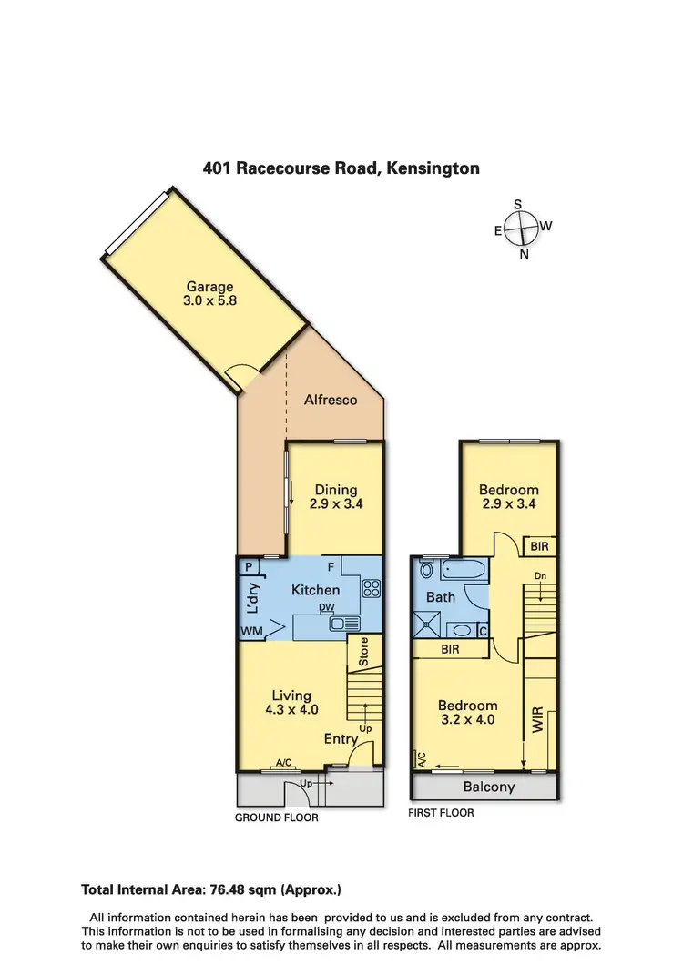 Floorplan of Homely townhouse listing, 401 Racecourse Road, Kensington VIC 3031