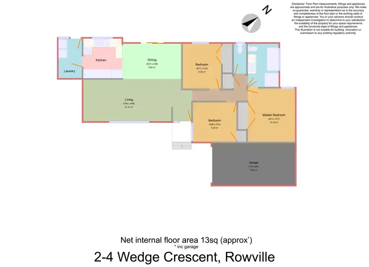 Floorplan of Homely unit listing, 2/4 Wedge Crescent, Rowville VIC 3178