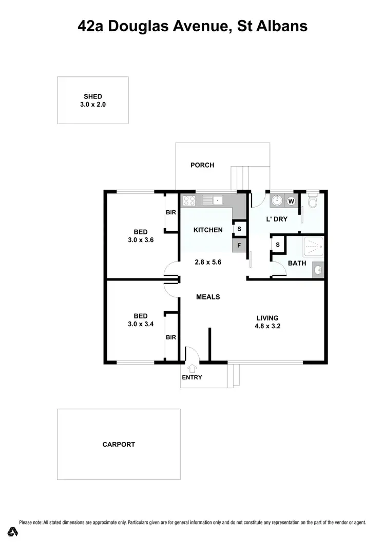 Floorplan of Homely unit listing, 42A Douglas Avenue, St Albans VIC 3021