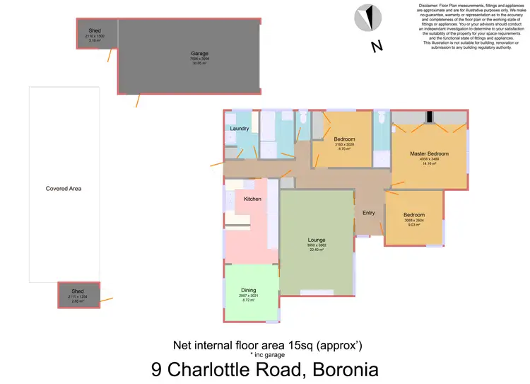 Floorplan of Homely house listing, 9 Charlotte Road, Boronia VIC 3155