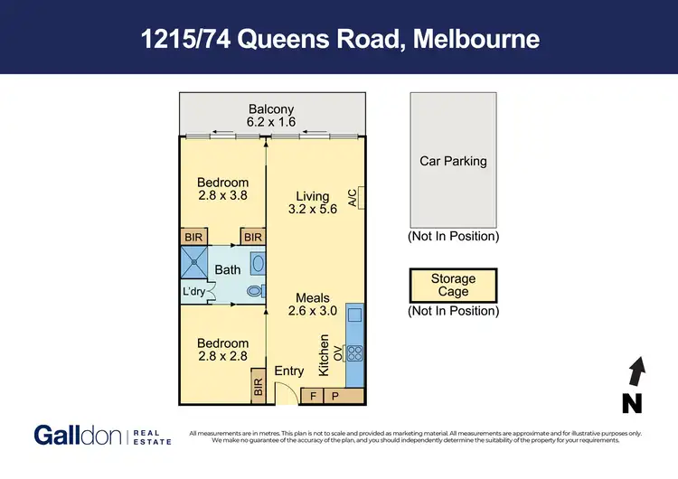 Floorplan of Homely apartment listing, 1215/74 Queens Road, Melbourne VIC 3004