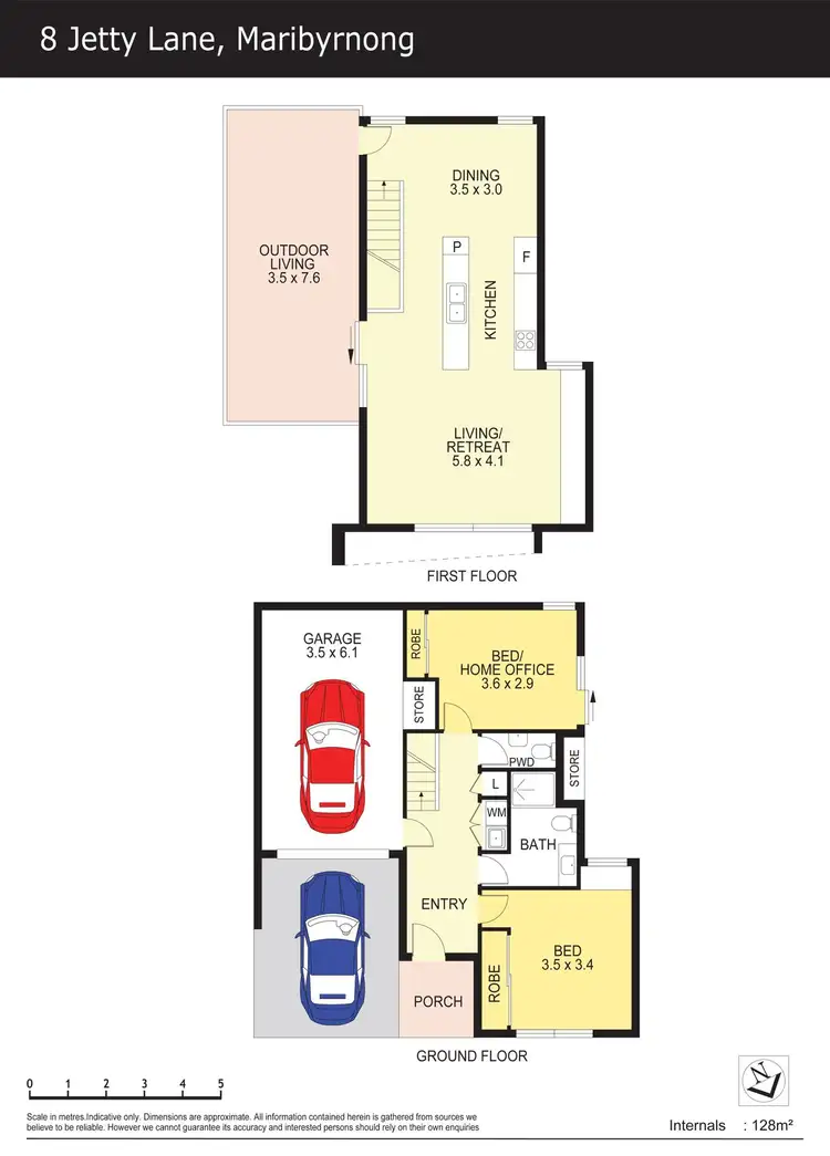 Floorplan of Homely townhouse listing, 8 Jetty Lane, Maribyrnong VIC 3032