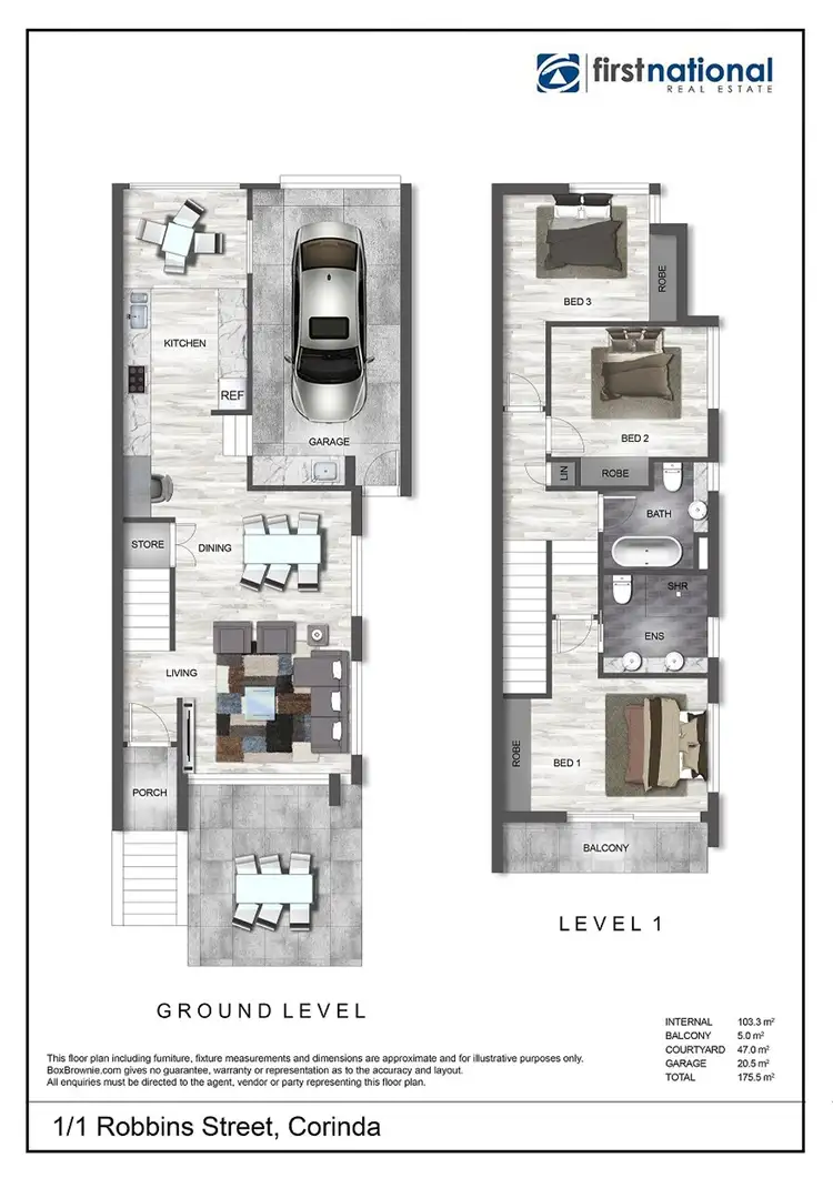 Floorplan of Homely townhouse listing, 1/1 Robbins Street, Corinda QLD 4075