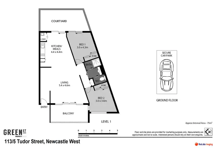 Floorplan of Homely apartment listing, 113/5 Tudor Street, Newcastle West NSW 2302