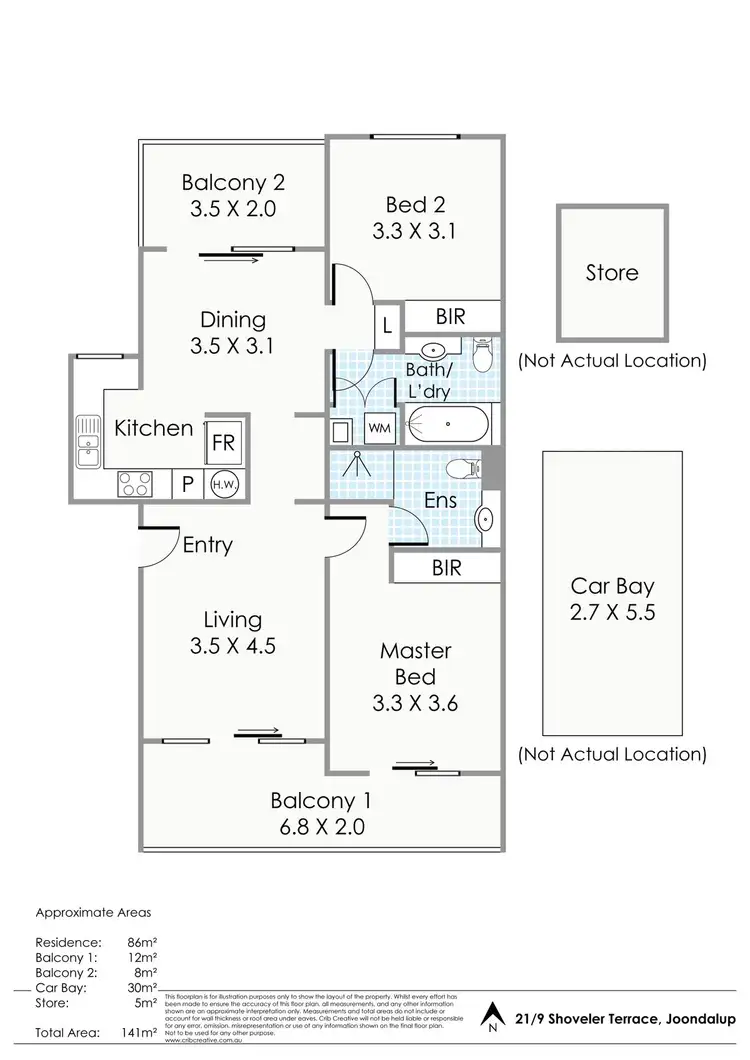 Floorplan of Homely apartment listing, 21/9 Shoveler Terrace, Joondalup WA 6027